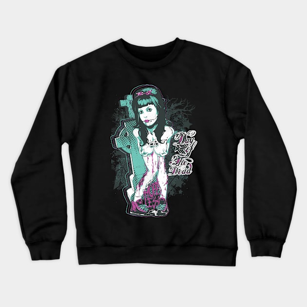 Hopeless Zombie Girl Crewneck Sweatshirt by EllizClothing